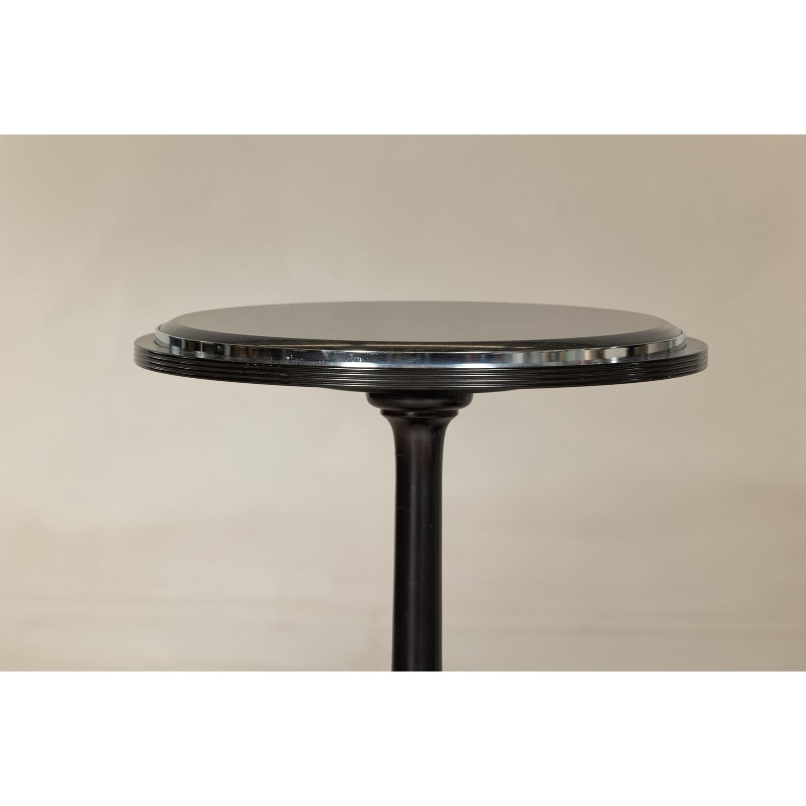 Pair of Black Marble Top Gueridon Tables with Silver Metal Ball Feet-4. Asian &amp; Chinese Furniture, Art, Antiques, Vintage Home Décor for sale at FEA Home