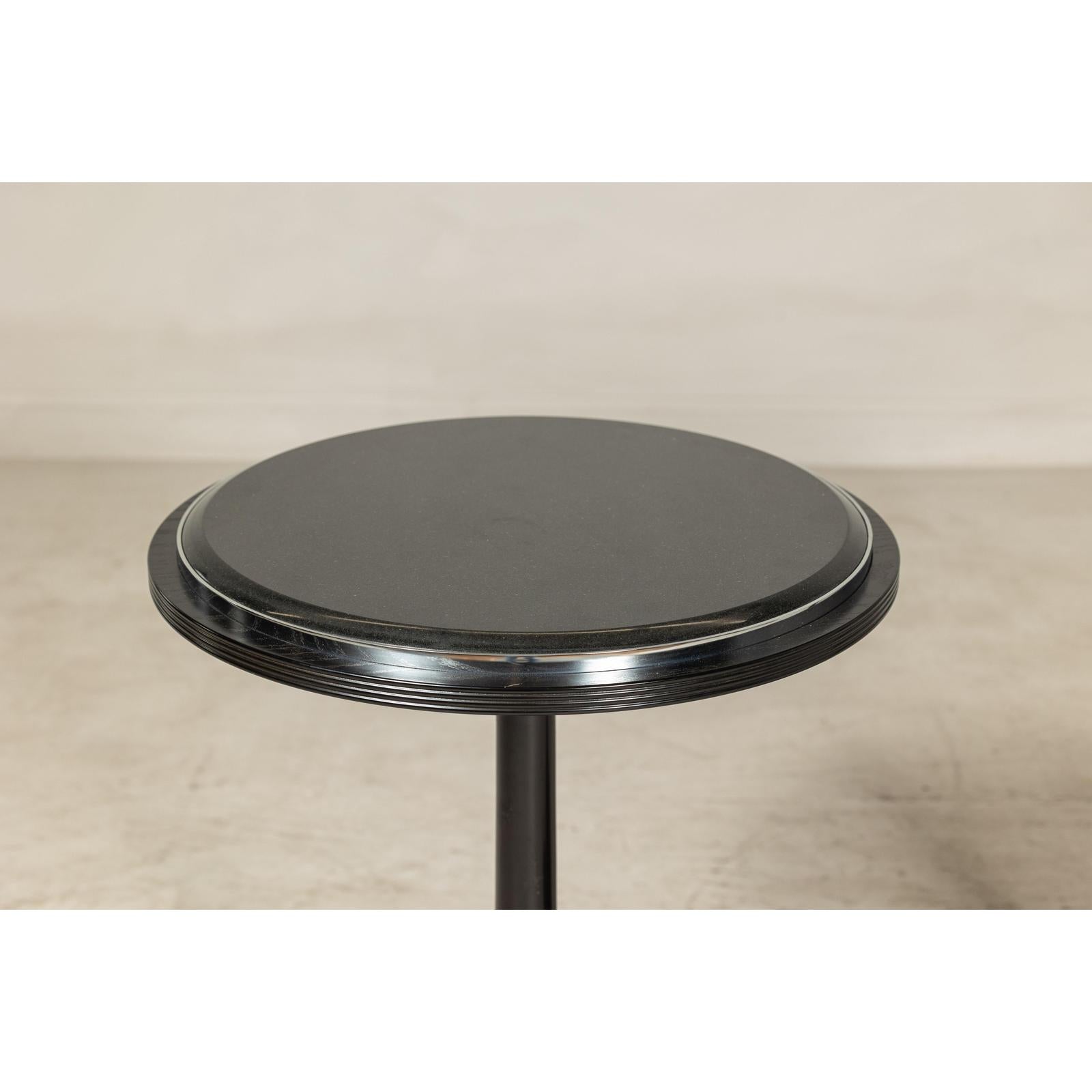 Pair of Black Marble Top Gueridon Tables with Silver Metal Ball Feet-9. Asian &amp; Chinese Furniture, Art, Antiques, Vintage Home Décor for sale at FEA Home