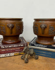Pair of Bronze Japanese Hibachi Vessels with Side Lion Handles, SKU , image 5