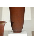 Pair of Ceramic Vases with Brown Glaze and Subtle Red Undertones