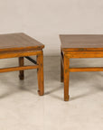 Pair of Qing dynasty side tables, angled view