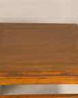 Close-up of elm side table top and wood grain