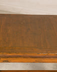 Close-up of square elm tabletop