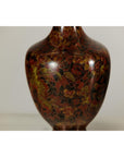Pair of Cloisonné Vases, Warm Reddish Brown and Floral Decoration-10. Asian & Chinese Furniture, Art, Antiques, Vintage Home Décor for sale at FEA Home