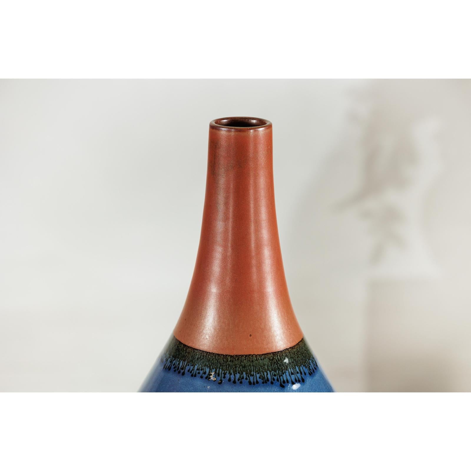 Pair of Large Ceramic Vases, Blue and Terracotta Glaze-11. Asian &amp; Chinese Furniture, Art, Antiques, Vintage Home Décor for sale at FEA Home