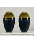 Pair of Large Ceramic Vases, Olive-Taupe and Black Drip Glaze-2. Asian & Chinese Furniture, Art, Antiques, Vintage Home Décor for sale at FEA Home
