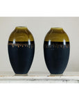 Pair of Large Ceramic Vases, Olive-Taupe and Black Drip Glaze-4. Asian & Chinese Furniture, Art, Antiques, Vintage Home Décor for sale at FEA Home