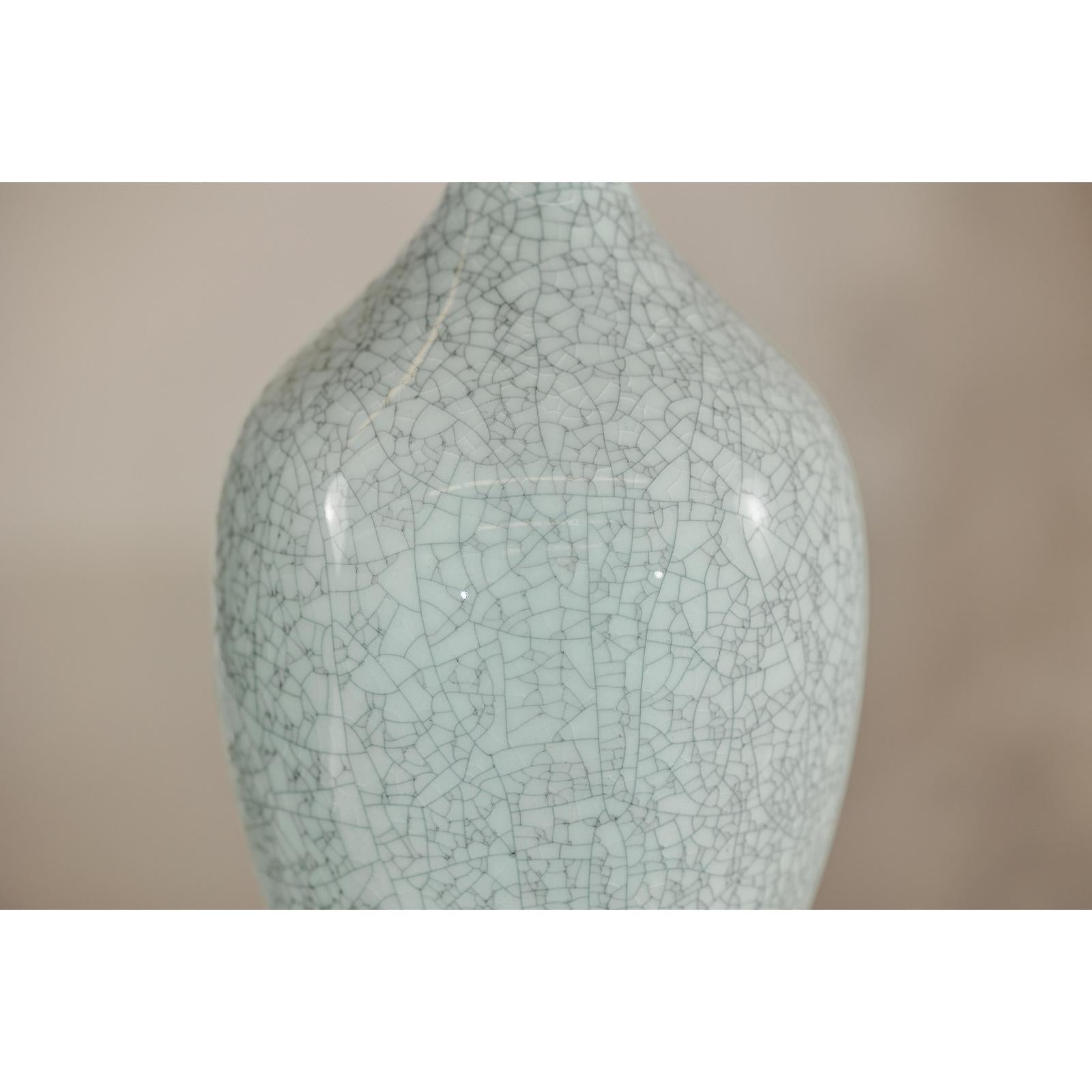 Pair of Light Grey Celadon-Glazed Porcelain Vases with Fine Crackle Pattern-11. Asian &amp; Chinese Furniture, Art, Antiques, Vintage Home Décor for sale at FEA Home