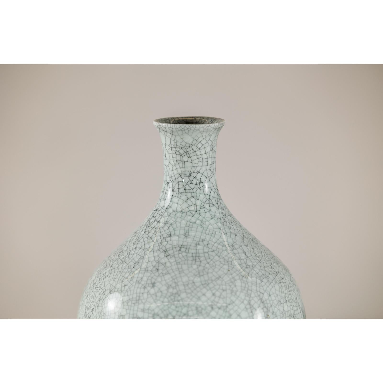 Pair of Light Grey Celadon-Glazed Porcelain Vases with Fine Crackle Pattern-7. Asian &amp; Chinese Furniture, Art, Antiques, Vintage Home Décor for sale at FEA Home