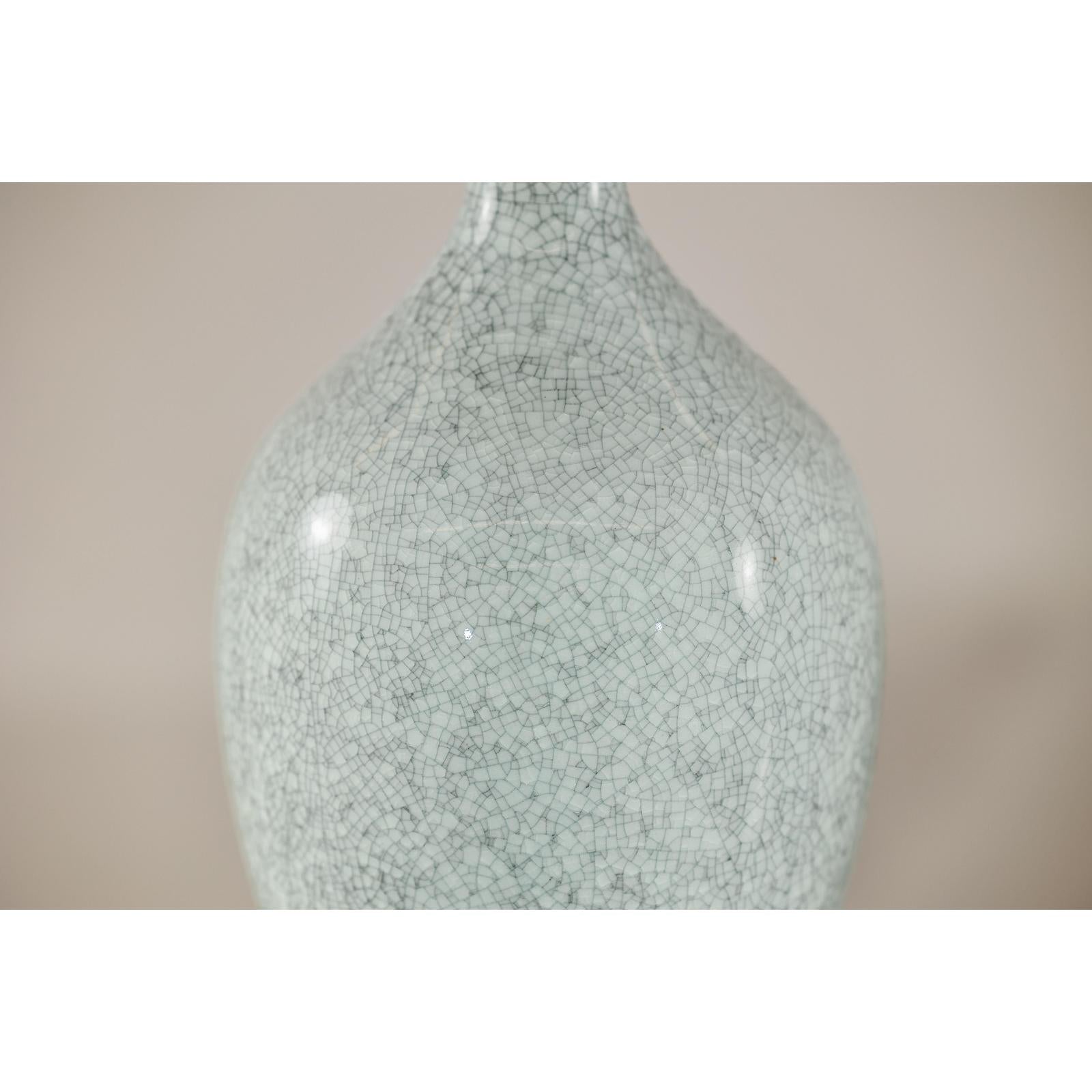 Pair of Light Grey Celadon-Glazed Porcelain Vases with Fine Crackle Pattern-8. Asian &amp; Chinese Furniture, Art, Antiques, Vintage Home Décor for sale at FEA Home