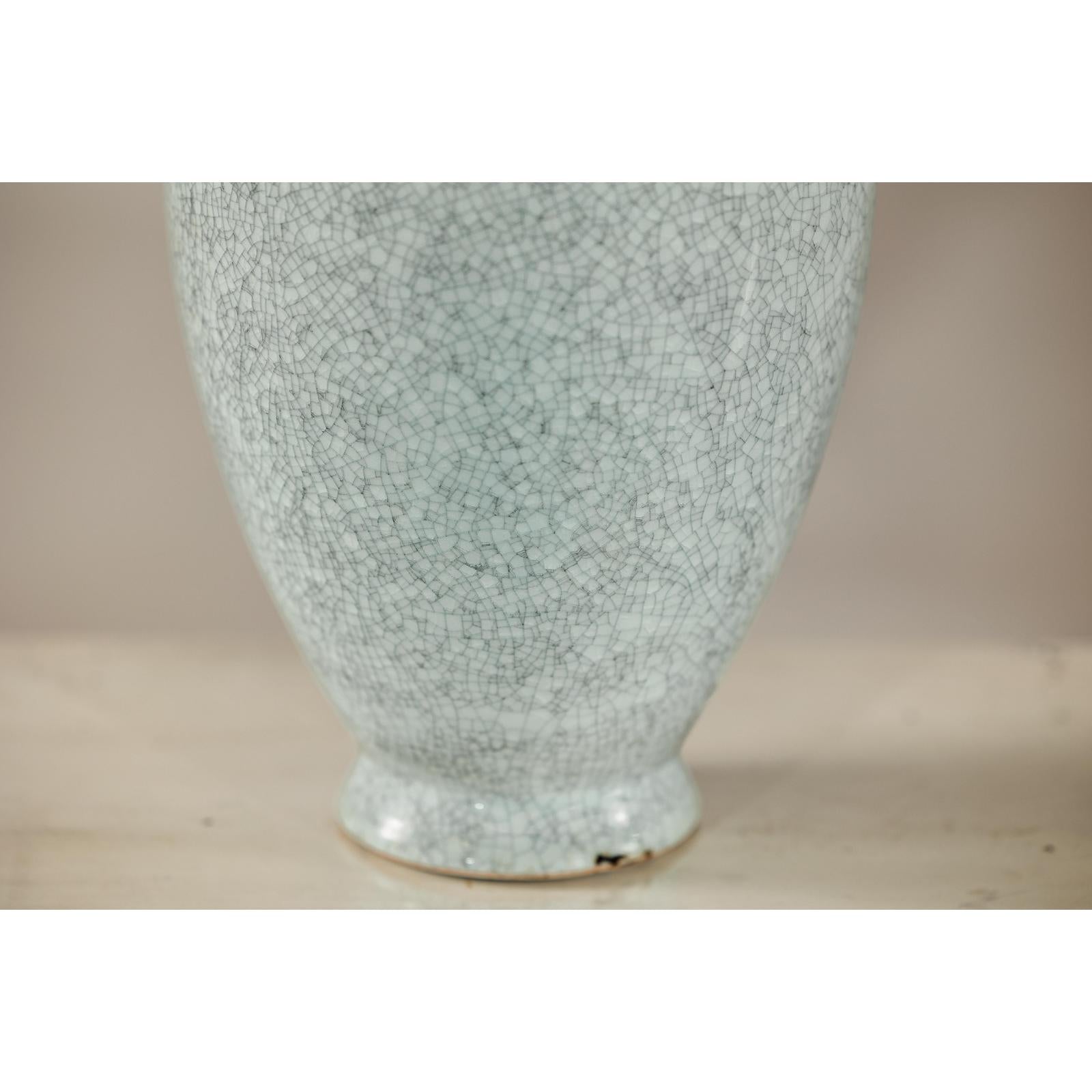 Pair of Light Grey Celadon-Glazed Porcelain Vases with Fine Crackle Pattern-9. Asian &amp; Chinese Furniture, Art, Antiques, Vintage Home Décor for sale at FEA Home
