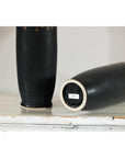 Pair of Slim Ochre & Black Ceramic Vases with Drip-Glaze - image 15