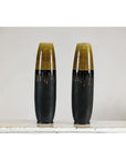 Pair of Slim Ochre & Black Ceramic Vases with Drip-Glaze - image 16