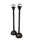 Pair of Tall Metal Candle Holders with Petal Base Design - FEA Home
