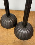 Pair of Tall Metal Candle Holders with Petal Base Design - FEA Home