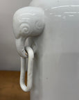 Pair of White Ceramic Vases with Elephant Head Handles - FEA Home