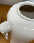 Pair of White Ceramic Vases with Elephant Head Handles - FEA Home