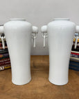 Pair of White Ceramic Vases with Elephant Head Handles - FEA Home