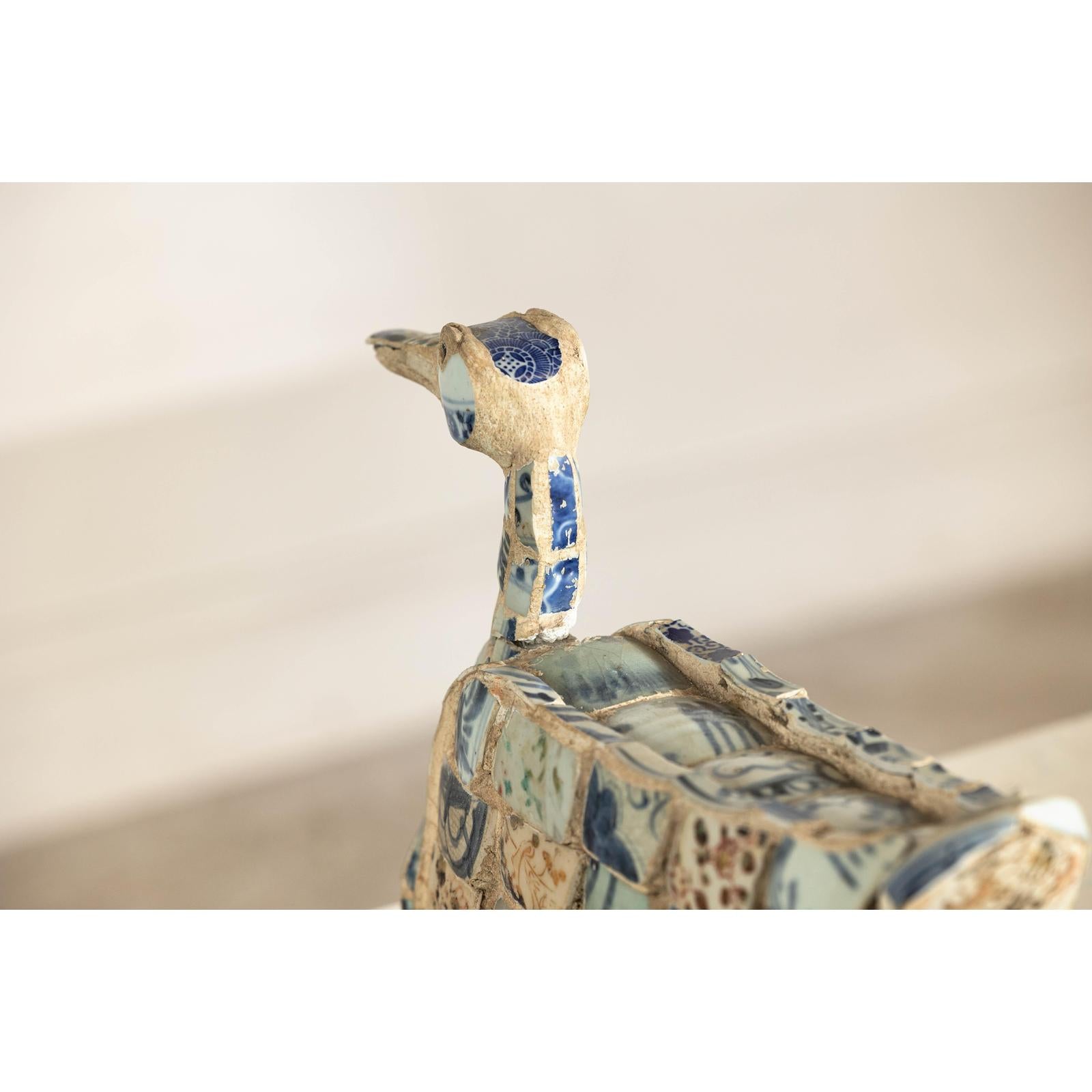 Patchwork Chinese Porcelain Duck Sculpture with Blue-and-White Shards-11. Asian &amp; Chinese Furniture, Art, Antiques, Vintage Home Décor for sale at FEA Home