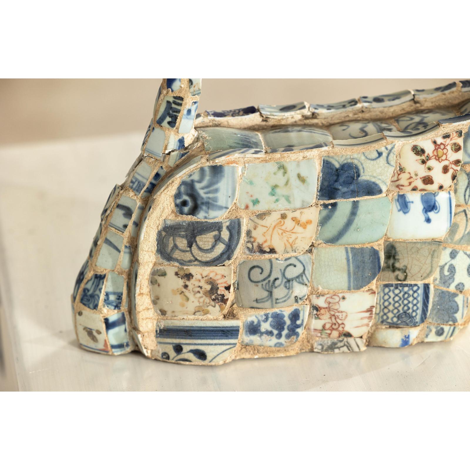 Patchwork Chinese Porcelain Duck Sculpture with Blue-and-White Shards-16. Asian &amp; Chinese Furniture, Art, Antiques, Vintage Home Décor for sale at FEA Home