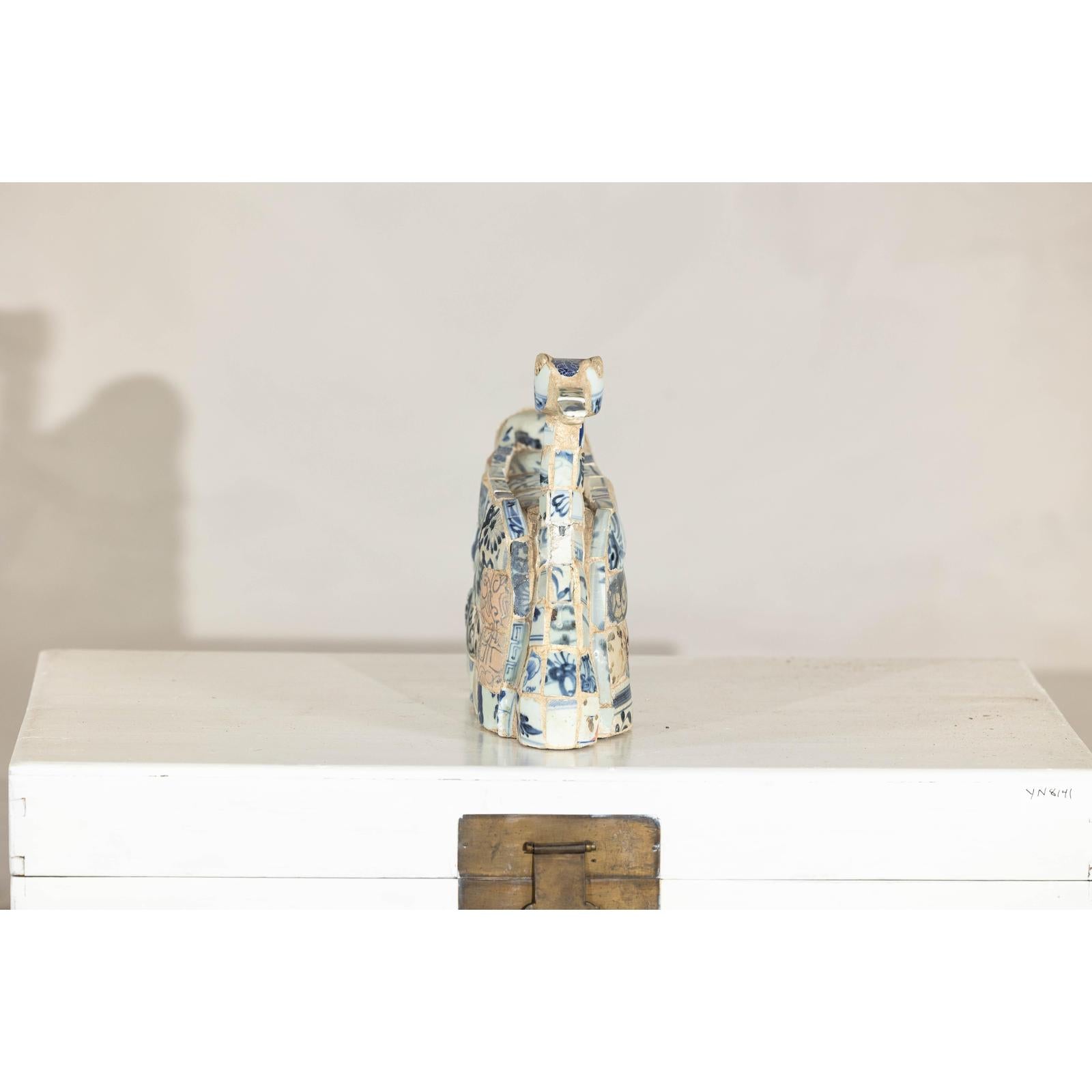 Patchwork Chinese Porcelain Duck Sculpture with Blue-and-White Shards-6. Asian &amp; Chinese Furniture, Art, Antiques, Vintage Home Décor for sale at FEA Home
