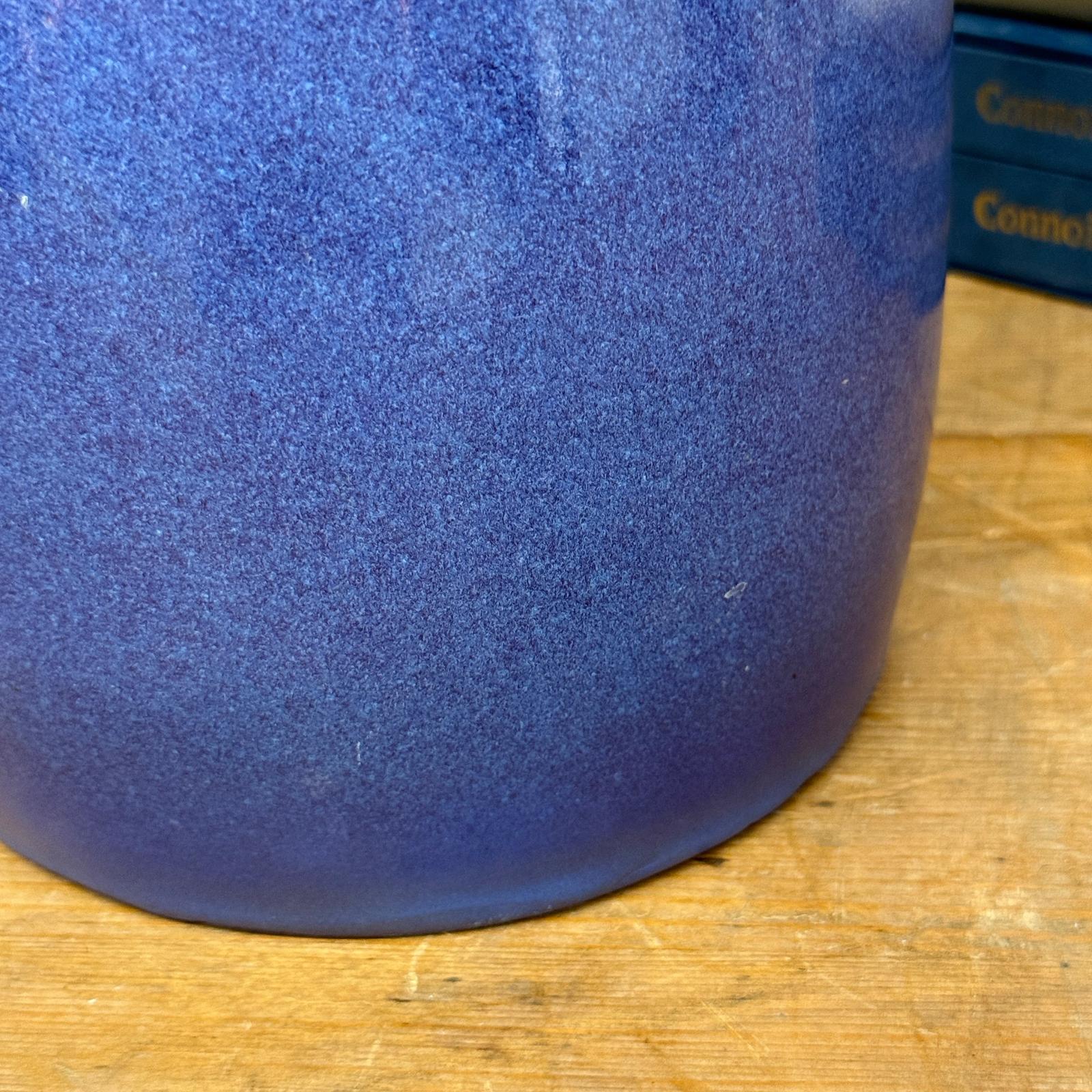 Periwinkle Blue Vase with Olive Neck and Red Drip Glaze, SKU , image 6