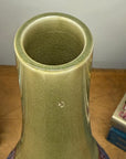 Periwinkle Blue Vase with Olive Neck and Red Drip Glaze, SKU , image 8