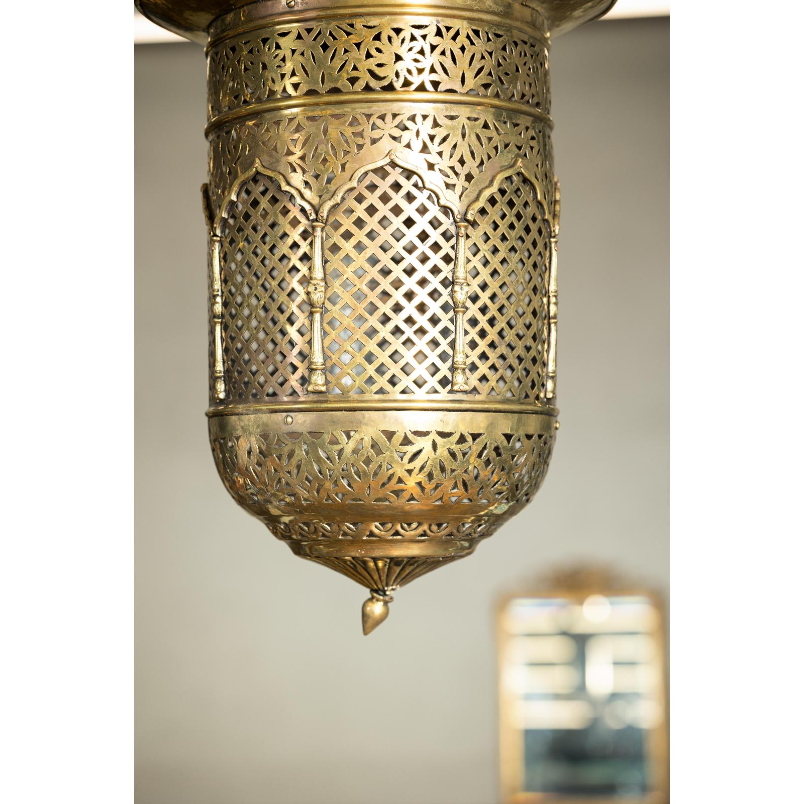 Pierced Brass Hanging Decorative Lantern with Arch Motifs - image 10