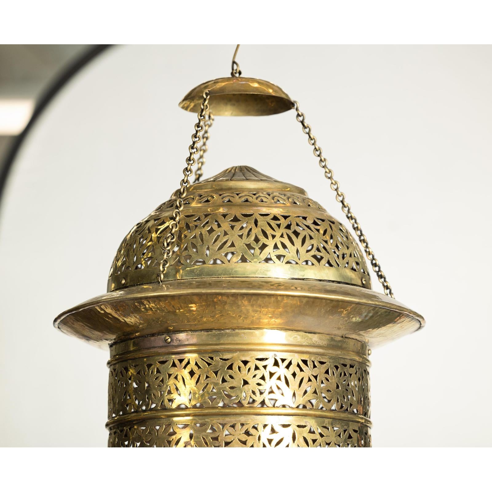 Pierced Brass Hanging Decorative Lantern with Arch Motifs - image 6