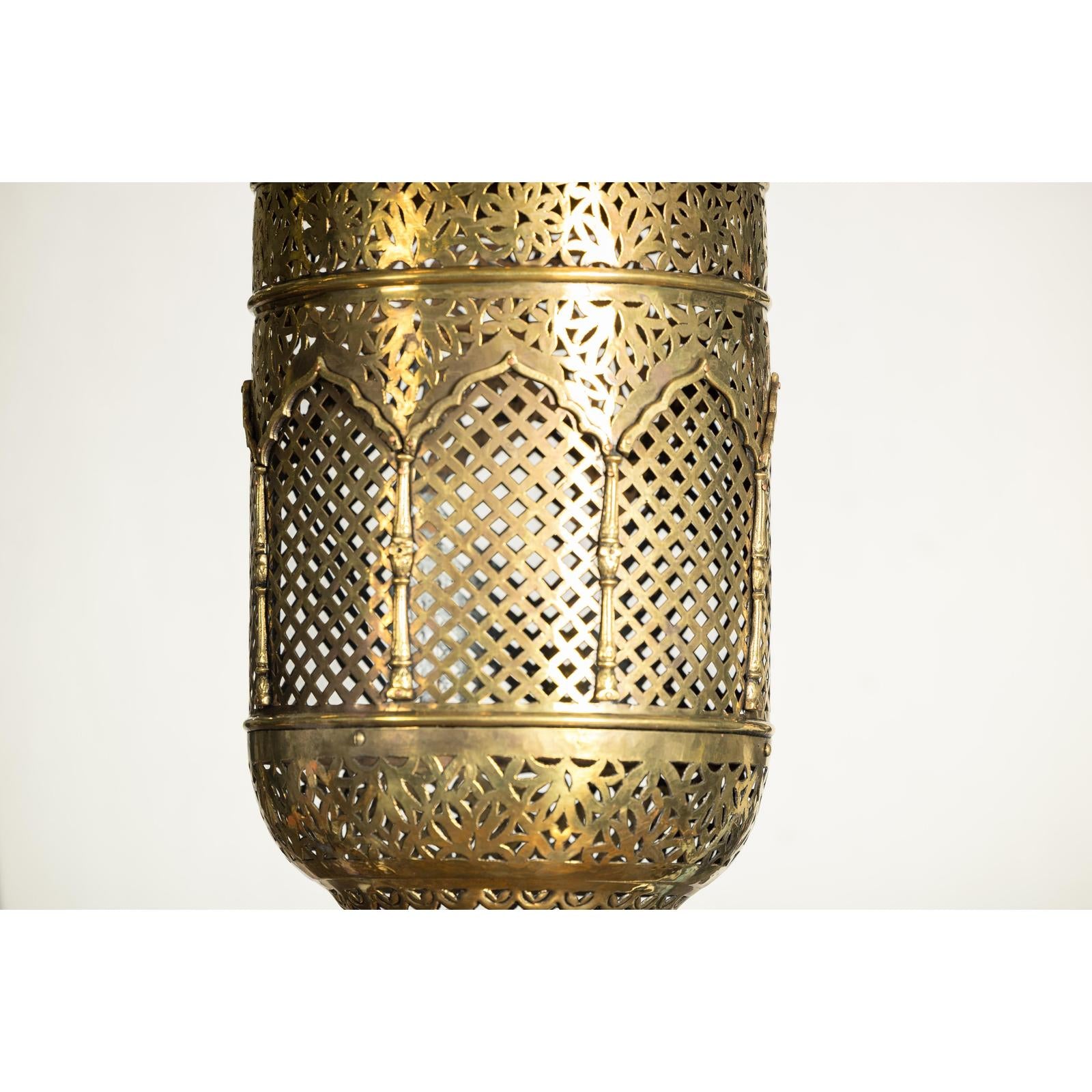 Pierced Brass Hanging Decorative Lantern with Arch Motifs - image 7