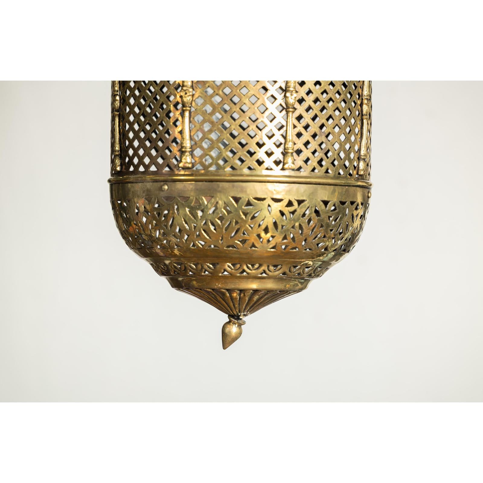 Pierced Brass Hanging Decorative Lantern with Arch Motifs - image 8