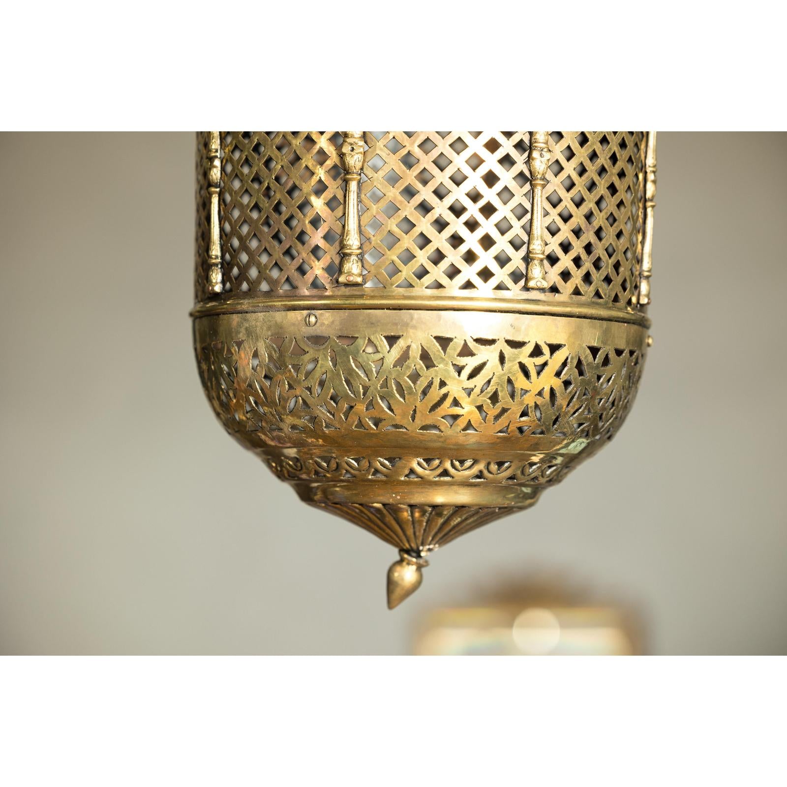 Pierced Brass Hanging Decorative Lantern with Arch Motifs - image 9