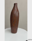 Textured Brown & Black Drip Glaze Ceramic Vase