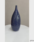 Blue Starry Night Ceramic Vase with Swirl Design