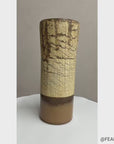 Textured Beige & Brown Crackled Glaze Ceramic Vase