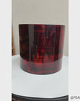 Crimson Red Wood Hibachi with Removable Terracotta Liner