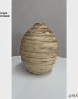 Round Beige & Charcoal Sandstone Dunes Ceramic Vase