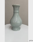 White Crackle Glaze Vase with Elegant Curved Silhouette