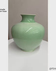 Round Light Mint Green Ceramic Vase