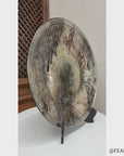 Large Glazed Grey & Black Handcrafted Mexican Charger Plate