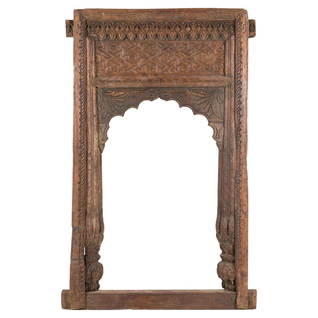 Hand-carved Indian architectural frame rotating view