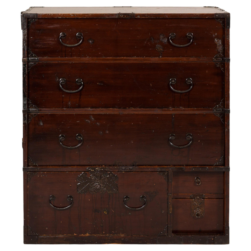 Meiji Japanese Isho-Tansu Chest with Iron Hardware rotating view