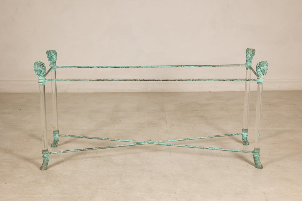 Vintage Empire-Style Bronze and Lucite Console Table Base rotating view