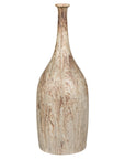 Tall Cream and Brown Drip-Glazed Ceramic Bottle Vase rotating view