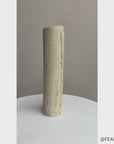 Textured Angled Cylinder Shaped Cream & Ochre Prem Vase