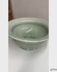 Fine Crackle Glazed Green Ceramic Bowl