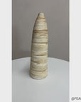 Skinny Ceramic Prem Vase with Beige & Brown Swirl Design