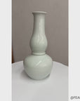 White Glazed Ceramic Vase with Bold Long-Necked Silhouette