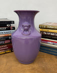 Purple Ceramic Vase with Twin Lion Handles, SKU , image 3