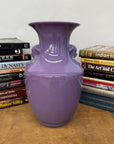 Purple Ceramic Vase with Twin Lion Handles, SKU , image 4